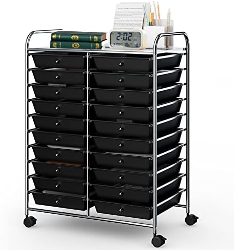 COSTWAY 20-Drawer Rolling Storage Cart, Utility Storage Organizer Cart by COSTWAY