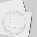Personalized Home Address Embossing Seal - Customized 1-5/8 Round Soft Seal Embosser for Return Addresses, Ideal for Muslim Families, Elegant Morning Prayers Design, for Invitations & Stationery by AcornSalesCo