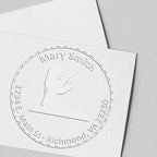 Personalized Home Address Embossing Seal - Customized 1-5/8 Round Soft Seal Embosser for Return Addresses, Ideal for Muslim Families, Elegant Morning Prayers Design, for Invitations & Stationery by AcornSalesCo