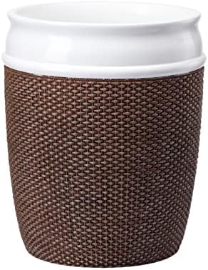Bathroom Wastebasket - Resin Decorative Trash Can (Brown and White)… by MotifeurHomeDecor