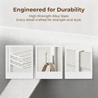 Over the Door Purse Organizer, Wall Mounted Handbag Storage Rack with 16 Hooks and Mesh Basket, Heavy Duty Carbon Steel Bag Holder for Closet, Entryway, Apartment Essentials, Splitable Design, White - Image 3