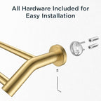 FORIOUS Double Towel Bar 24", Bathroom Towel Holder Rod Wall Mounted Gold - Image 7