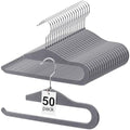 Novabright 50 Pack Velvet Pants Hangers, Slim Open Ended Design, Gray by Unknown