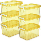 Wenqik 6 Pack Colorful Plastic Storage Bins with Lids, Yellow by Wenqik