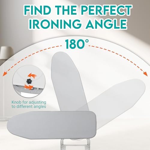 Zoes Homeware Wall Mounted Ironing Board, 180 Rotation, Space-Saving Fold Down, 36" x 12", Silver - Image 3