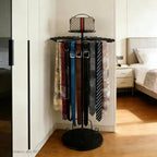 Rotatable Scarf Display Purse Tie Rack Shawl Stand Belt Hanger - Image 3