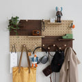 Wooden Pegboard Modular Display Organization Storage Wall Hooks Shelf (Two Colored Finish-B-4) by CreatedOn2005