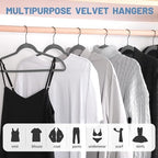 HOUSE DAY Grey Velvet Hangers 60 Pack, Non Slip Felt Hangers, Heavy Duty Velvet Clothes Hanger, Ultra Slim Hanger Space Saving, Perfect for Shirt, Suits, Pants - Image 2