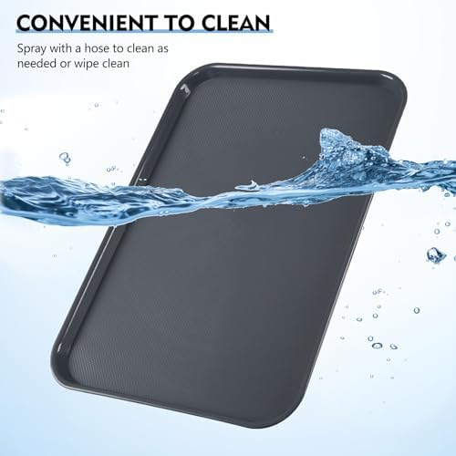 6 Packs Extra Large Plastic Trays, Rectangular Trays, Grey - Image 4