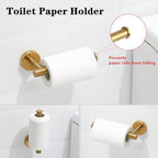 Brushed Gold Bathroom Hardware Accessories Set 5 Piece, Stainless Steel Bath Towel Bar Set 24 Inch,Toilet Paper Holder,Towel Ring Holder,Towel Rack Set,Gold Bathroom Accessories Kit - Image 5