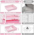SYKIARIOL Rolling Cart with Drawers,Utility Cart with 8 Drawers,Rose Pink - Image 2