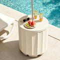 NicBex 2 in 1 Umbrella Stand Table with 1.5 Inch Hole, Beige by NicBex