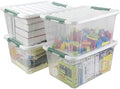 36 Quart Large Plastic Storage Box, Clear Plastic Storage Totes, 4 Packs by Neadas