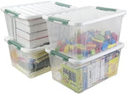 36 Quart Large Plastic Storage Box, Clear Plastic Storage Totes, 4 Packs by Neadas