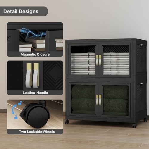 UAMFURI Stackable Storage Bins with Lids, 360QT Extra Large Storage Cabinet - Image 5