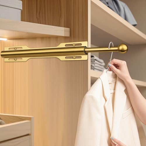 12" Valet Rod for Closet Pull Out (2 Pack, Brushed Gold) - Image 6