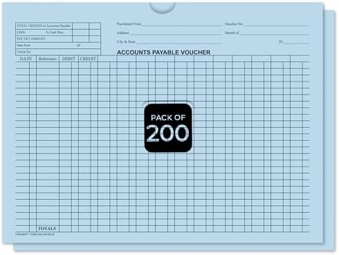 Accounts Payable Voucher Envelopes General Accounting Style, Blue 200 Pack by Unknown