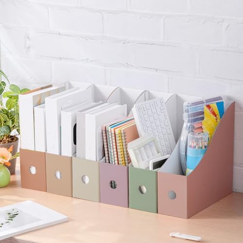 Colarr 36 Pack Cardboard Magazine Holder 12 Colors Magazine File Holder Magazine Storage Box Office Folders Organizer File Folder Bin for Home Office School Desk Supplies (Classic Colors) - Image 5