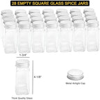 SpaceAid Spice Rack Organizer with 32 Spice Jars, 386 Spice Labels, Chalk Marker and Funnel Set for Cabinet, Countertop, Pantry, Cupboard or Door & Wall Mount - 32 Jars, 15.3" W × 10.8" H, Black - Image 5