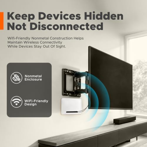 Rogierra 9" in-Wall Media Box,Recessed TV Outlet & Structured Media Enclosure, WiFi-Friendly Cable Management for Roku, Apple TV, Fire TV Stick, Compatible with Samsung One Connect Mini - Image 5