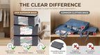 Storage Clothes Bins Closet Bags - 35L Containers Organizer Boxes Clothing Bin Organization for Organizing Blanket Pillow Sheet Sweater, Foldable Bedroom Small Storage Totes With Lids Zipper, 6pc Pack - Image 4