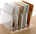 SANRUI Clear Acrylic File Organizer for Desk 5-Section Upright File Sorter by SANRUI