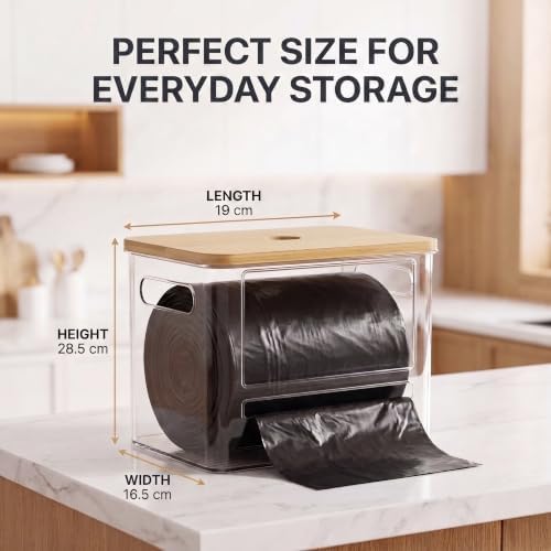 2-Pack Trash Bag Holder for Kitchen, Acrylic Trash Bag Dispenser - Image 3
