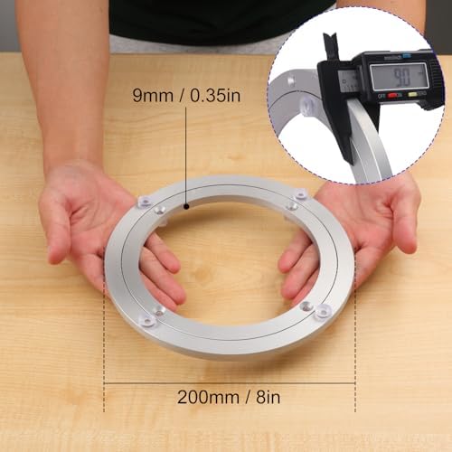 3 Pack 8 Inch Aluminium Alloy Turntables Bearing, Heavy Duty Swivel Turntable Lazy Susan for Round Dining Table, 8" Smooth Swivel Turntable for Lazy Susan Dining Table - Image 2