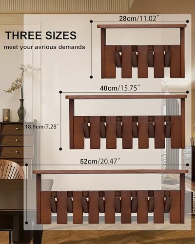 Wooden Coat Rack Wall Mount with Shelf, Heavy Duty Entryway Organizer with 4 Hooks,Coat Hooks Hanger for Coats, Hats, Bags & Towels, Walnut Wall Hanger for Hallway, Bedroom, Kitchen (4 Hooks) - Image 5