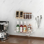 Clear Acrylic Shower Caddy Organizer Shelves, Adhesive Wall Storage 5-Pack - Image 7