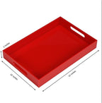 Sturdy Red Acrylic Serving Tray with Handles - 10x15Inch, Coffee, Appetizer, Breakfast, Butler Tray - Kitchen Countertop & Vanity Table Organizer - Image 2