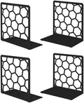 GEOMOD Premium Geometric Black Honeycomb Bookends for Shelves, Metal Book Ends Office, L-Shaped Stopper, Rustproof Decorative Unique Home, 6.25 (L) x 6 (W) inches, 2 Pairs - Geomod, (Pair of 2) by Geomod
