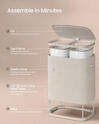 SONGMICS Laundry Hamper with Lid, 160L Double Laundry Basket, Steel Frame - Image 4