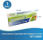 18in x 2000ft Standard Cling Wrap Roll With Serrated Cutter Food Wrap - Image 2