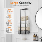 BWE Matte Black Towel Racks for Bathroom 28" Towel Holder for Rolled Towels - Image 3
