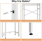 Kalrin Over-The-Toilet Storage Rack, 4-Tier Bathroom Organizer Shelf Over Toilet with Adjustable Shelf and Basket, Freestanding Space Saver Bathroom Shelves Above Toilet for Room (Pure White) - Image 5