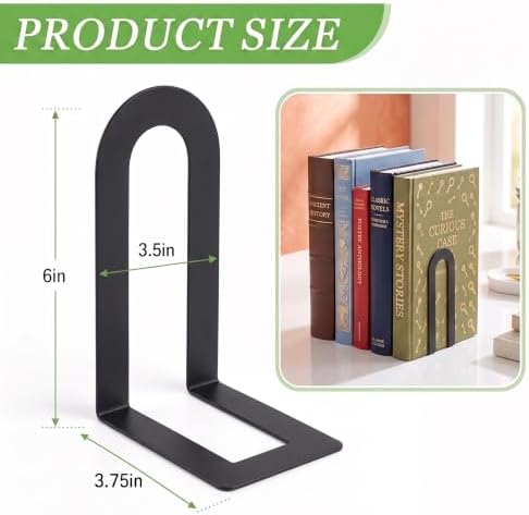 Sanwarm Bookends, 12 Pack, Metal, for Home Office Desk Shelves Modern - Image 2