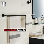 JQK Double Towel Bar, Oil Rubbed Bronze 27 Inch 304 Stainless Steel Thicken 0.8mm Bath Towel Rack for Bathroom, Towel Holder Wall Mount ORB, Useable Length 24 Inch, TB100L24-ORB - Image 5