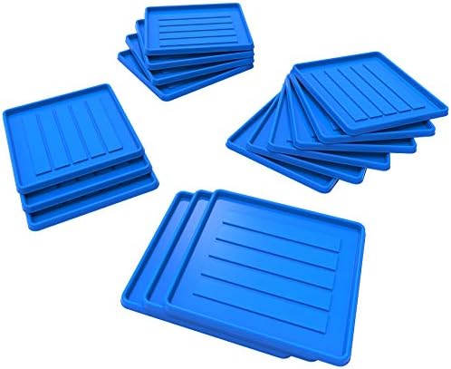 Storex School Locker - Office Cubicle Mini Boot and Shoe Tray, 12-3/8 x 11 x 7/8 Inches, Blue, 18-Pack, 00804U18C by Storex