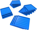 Storex School Locker - Office Cubicle Mini Boot and Shoe Tray, 12-3/8 x 11 x 7/8 Inches, Blue, 18-Pack, 00804U18C by Storex