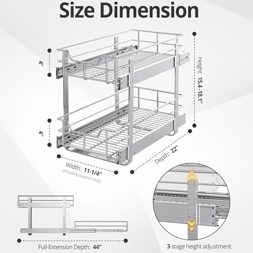 Pull Out Cabinet Organizer,11¼'' Slide Out Kitchen Organizers and Storage - Image 4