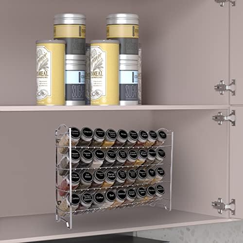 SWOMMOLY Spice Rack Organizer with 36 Spice Jars 4 oz and 396 Spice Labels - Image 2