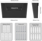 JOMOLA No Drilling File Holder 5 Pack Mail Organizer Wall Mount File Organizer Holder Office Wall Hanging Files Magazines Organizer Plastic Door Mount Wall Pocket with Adhesive Pad, Black Color - Image 2