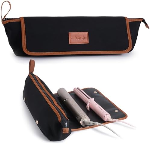 Large Hair Tools Travel Bag with Heat Resistant Mat for Curling Irons, Flat Irons, and Styler Brushes | Protective Organizer for Travel & Home by TRESSIFIC