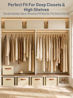 8 Pack Large Closet Storage Baskets Bins for Shelves, Collapsible Fabric Closet Organizers and Storage with Polyester Handles, Decorative Baskets for Organizing Clothes, Towels, Linen Closet 16x12x10" - Image 3