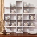 Suzile 5x5 Wall Shelf for Tea Cups Saucers, Rustic Wood Rack, White by Suzile