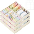 Drawer Organizer Storage for Clothes, Socks, 21 Pack, Beige by SIXDOVE