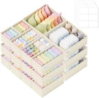 Drawer Organizer Storage for Clothes, Socks, 21 Pack, Beige by SIXDOVE