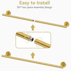 Brushed Gold Towel Bar, 30 Inch Towel Rack for Bathroom Wall-Mounted - Image 7