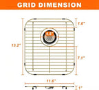 SANNO Kitchen Sink Grates Bottom Grid, Sink Bottom Grid for Kitchen, Metal Sink Grate with Rear Hole Stainless Steel Sink Protector Grid for Kitchen 13" L x 11.6" W - Image 2